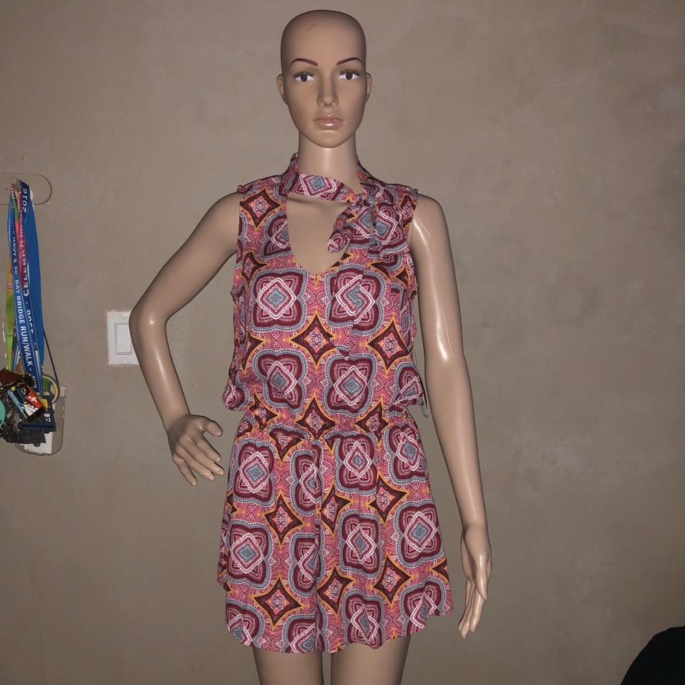 Bebop maroon-multi romper.